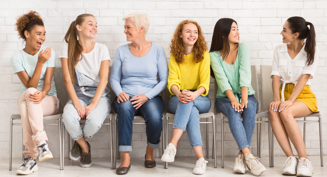 A diverse group of women.