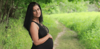 A pregnant woman.