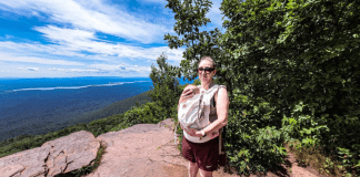 Family-Friendly Hikes Near Westchester :: The Catskills A woman hiking the Catskills.