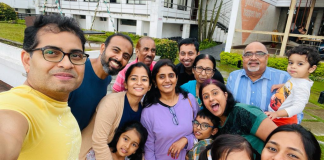 A family together in India.