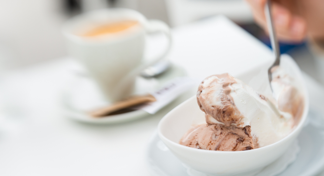 Eating ice cream for breakfast.