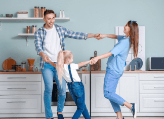 A family dancing.