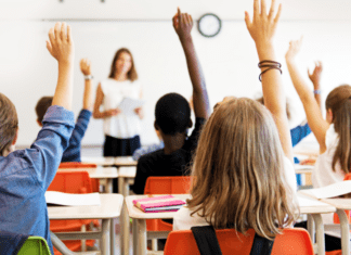 A Guide to Childcare & Educational Resources in Westchester County Students raising their hands in class.