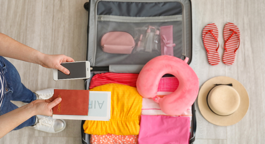 Packing for a trip.