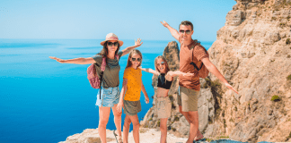 The Truth Behind Making Memories A family on a cliff on vacation.