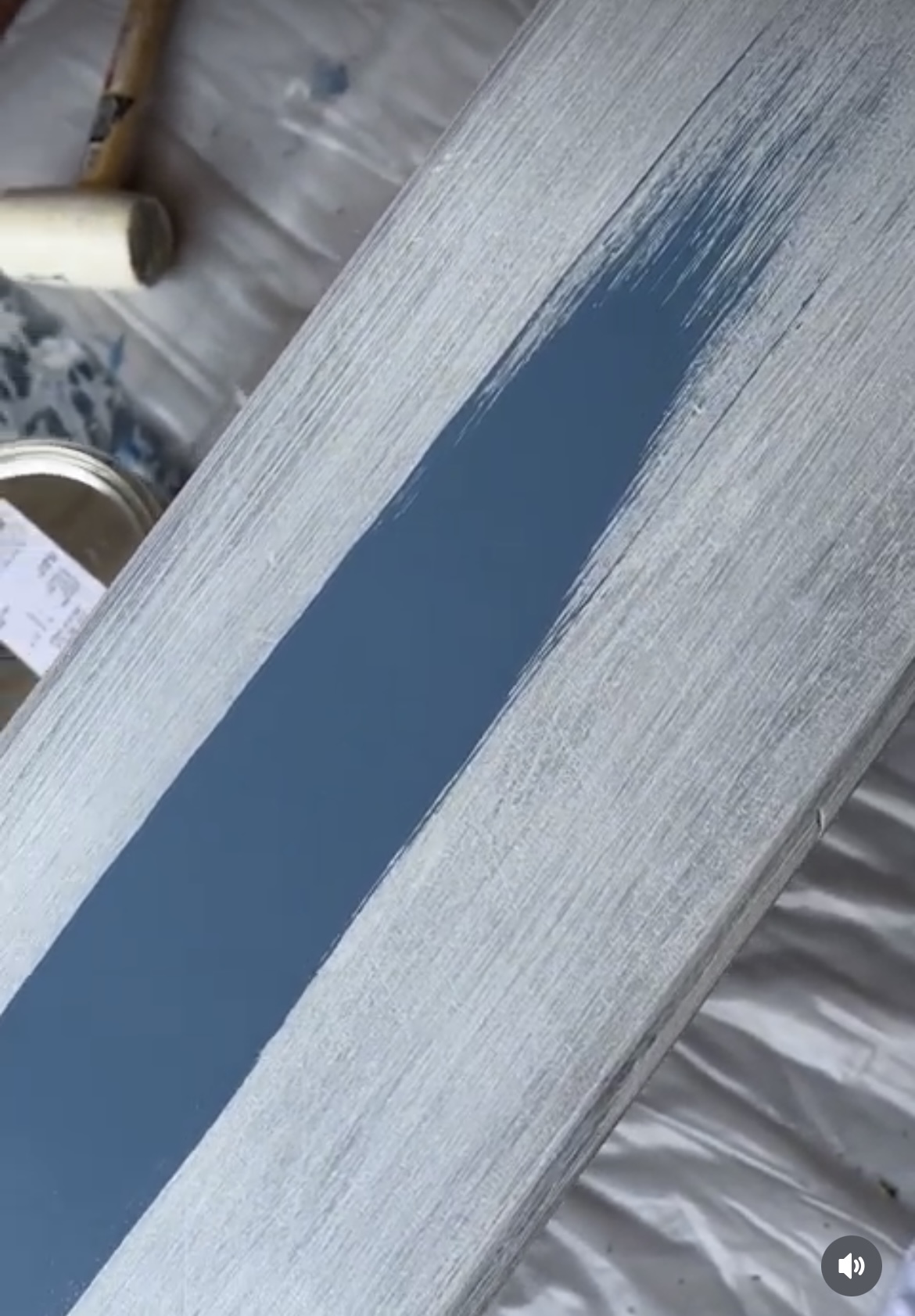 Painting a piece of furniture. 