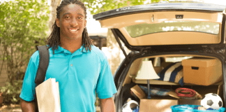 What the College “Need-to-Bring” Checklists Fail to Mention A boy getting ready to be dropped off at college.