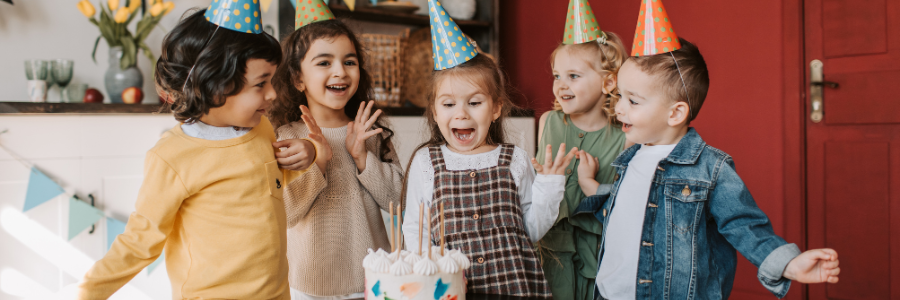 Kids celebrating at a birthday party.