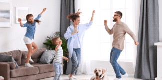 A family dancing.