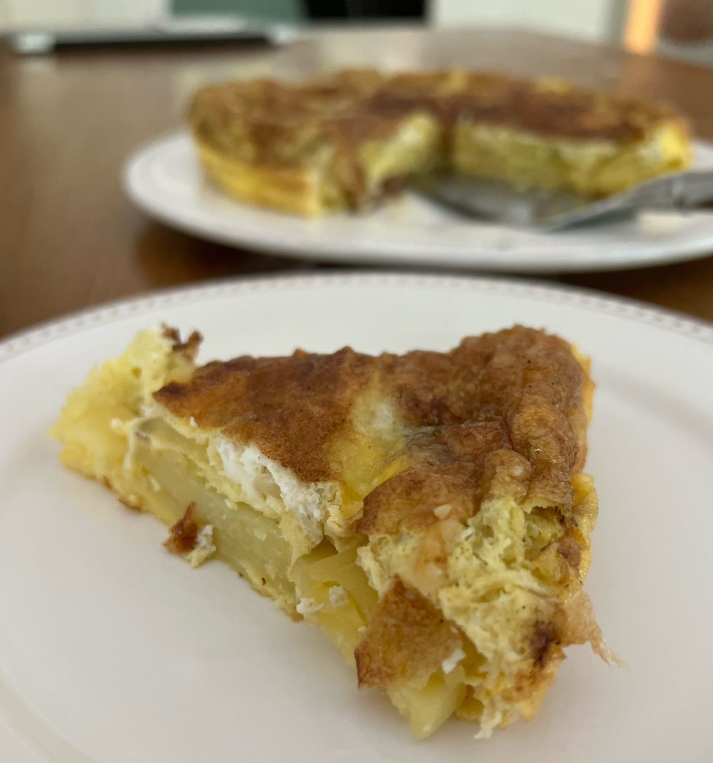 A cooked Spanish Tortilla.