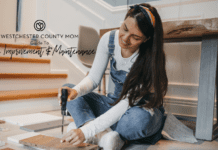A woman doing a DIY home improvement project.