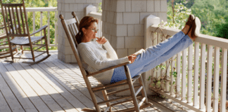 September Scaries – Do You Ever Get Over It? A woman in a rocking chair.