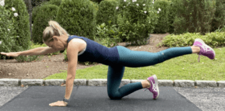 Top 5 Favorite Postpartum Exercises A woman doing postpartum exercises.
