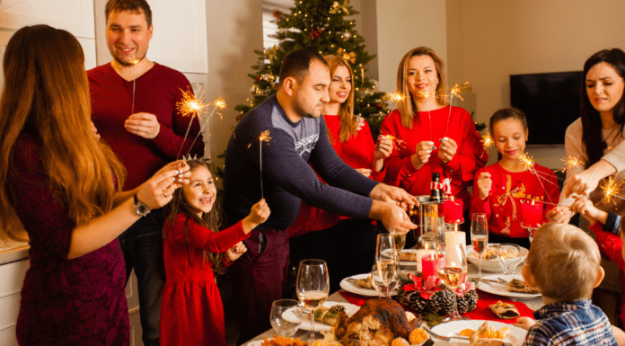 A large family gathering for the holidays.