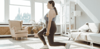 My Go-to Workout to Survive the Holiday Season A woman doing exercise lunges.