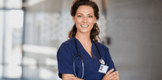 A nurse in the hospital.