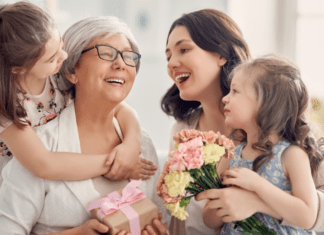 Celebrating Mother's Day.