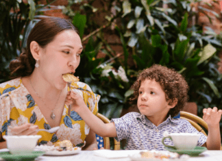 Son Feeding Mother