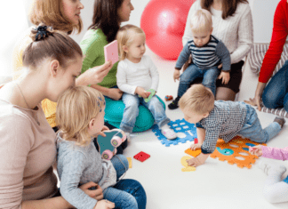Finding Your Village A group of moms together with their babies.