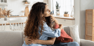 Never Say “At Least” A mom comforting her child.