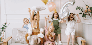 Kids celebrating a birthday.