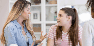 A mom getting frustrated with her college-aged daughter.