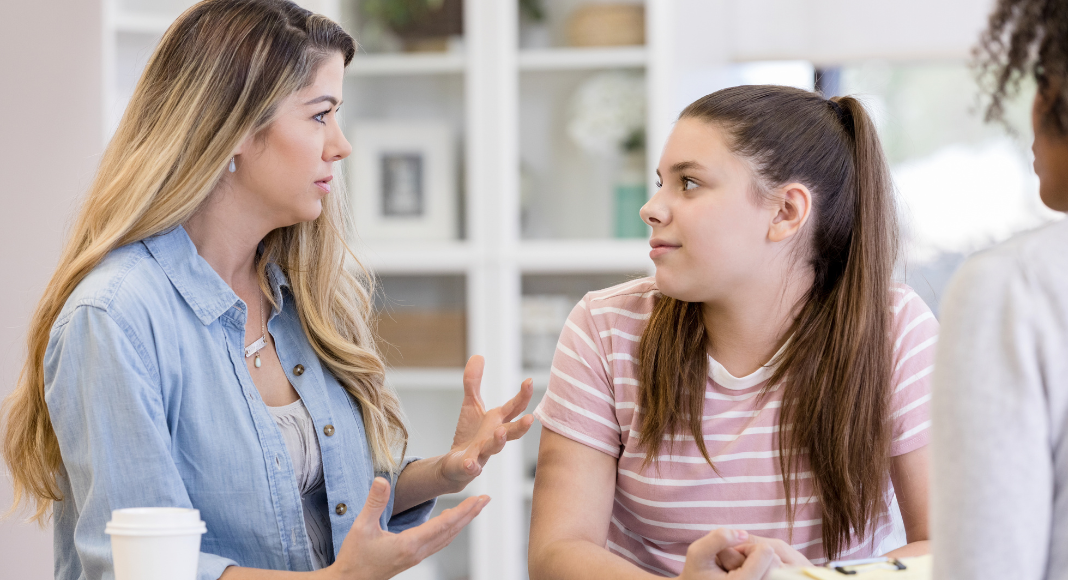 A mom getting frustrated with her college-aged daughter.