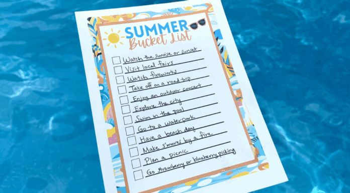 A summer bucket list.