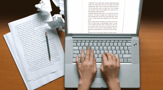 A Writer’s Wise Words: Go For It A writer typing.