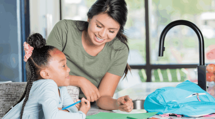 A nanny with a child.