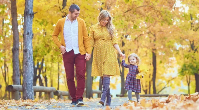 4 Westchester River Towns Perfect for a Fall Stroll A family walking together on a fall day in one of the Westchester river towns