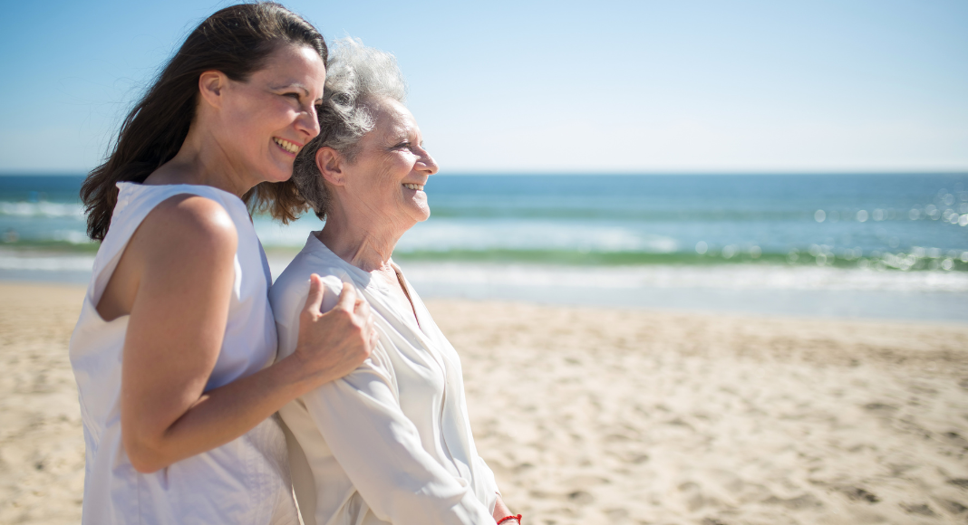 The matriarch of the family at the beach.