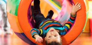 Toddler playing in an indoor play space in Westchester
