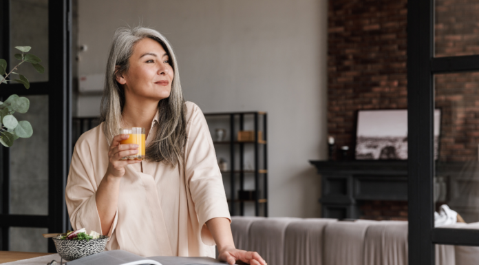 Disconnected and It Feels So Good A woman drinking a glass of orange juice.