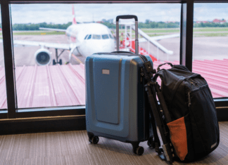 A SoCo Girls’ Trip Luggage at the airport.
