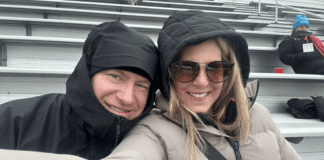 Do I Watch Birds Now? The Empty Nest: Meet Sherrie A couple bundled up on the bleachers.