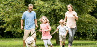 March Magic: Learning, Growth, and Fresh Beginnings for Families! A family walking outside in the spring time.