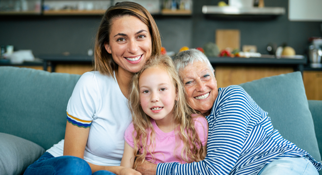 Three generations of women.
