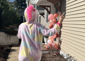 Just Say Yes: Enter the Wolficorn A woman dressed as a unicorn.