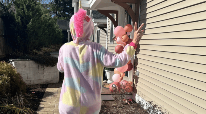 A woman dressed as a unicorn.