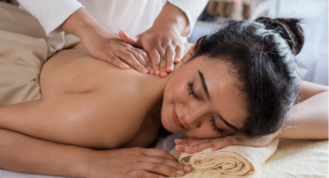 A woman getting a massage.