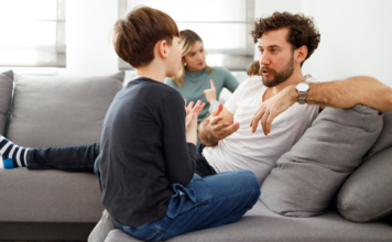 A family communicating.