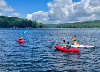 The Magic of Cousins Week at The Lake Kayaking on the lake.
