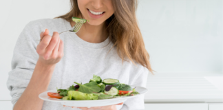 Sunshine, Salads, and Simple Pleasures Eating salad.