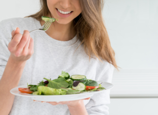 Sunshine, Salads, and Simple Pleasures Eating salad.