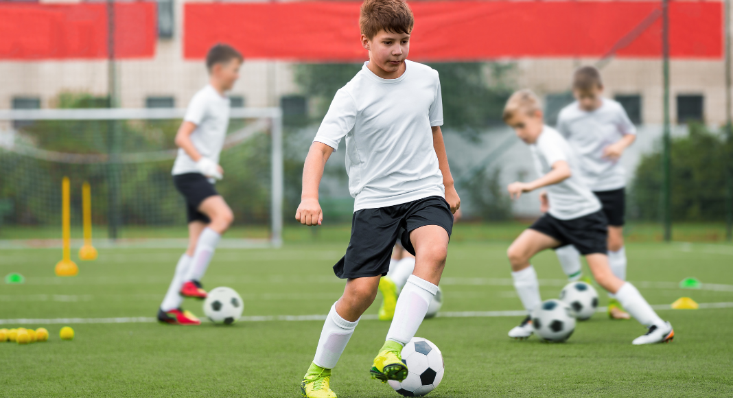 Boys at a soccer tryout.